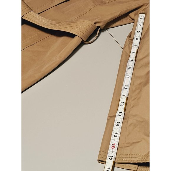 Women's Ellen Tracy short Belted trench coat size medium button close new - Picture 4 of 10